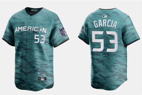 Youth Texas Rangers #53 Adolis García Teal 2023 All-star Stitched Baseball Jersey